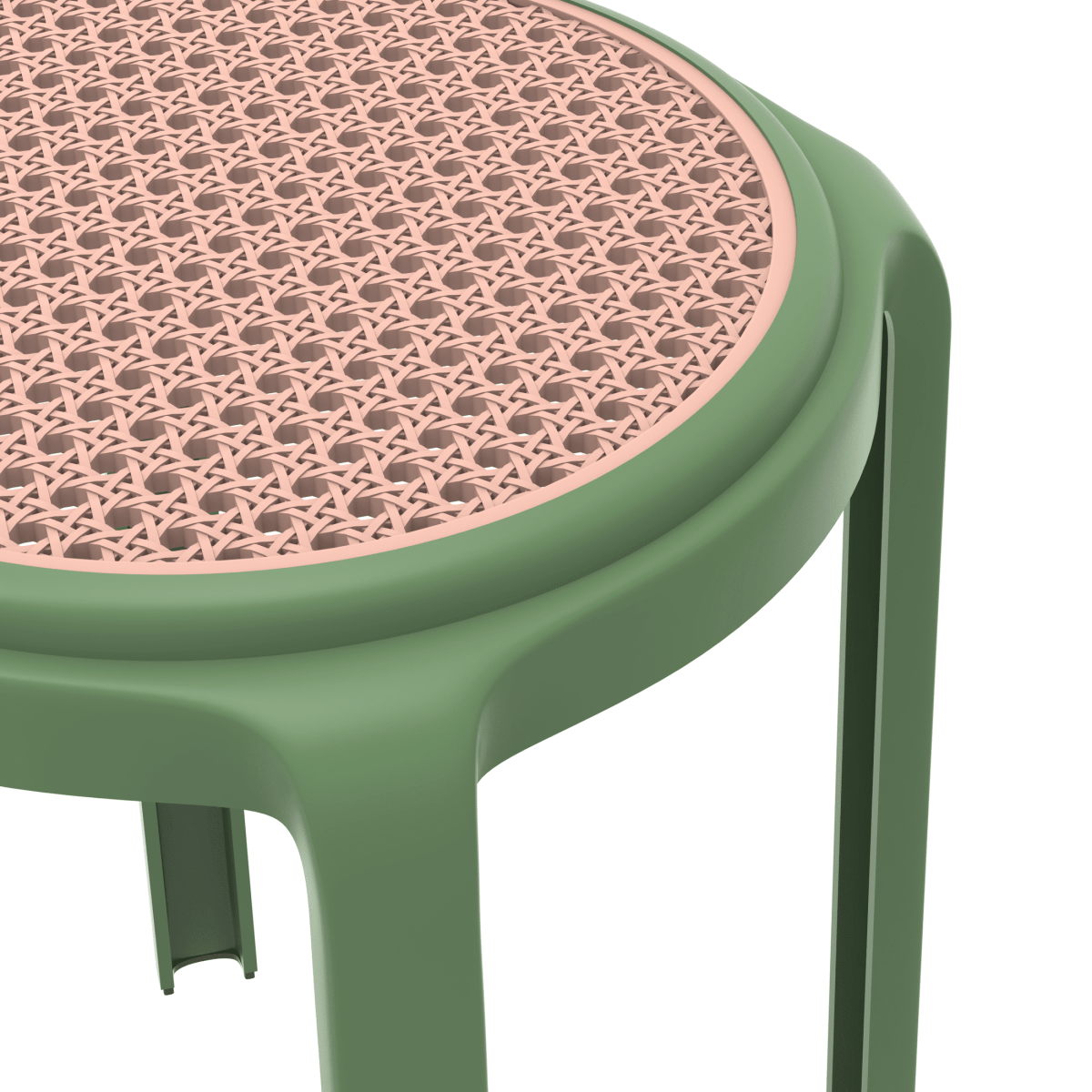 Tresse Mid - Century Modern Stackable Round Plastic Dining Stool for Kitchen and Dining Room