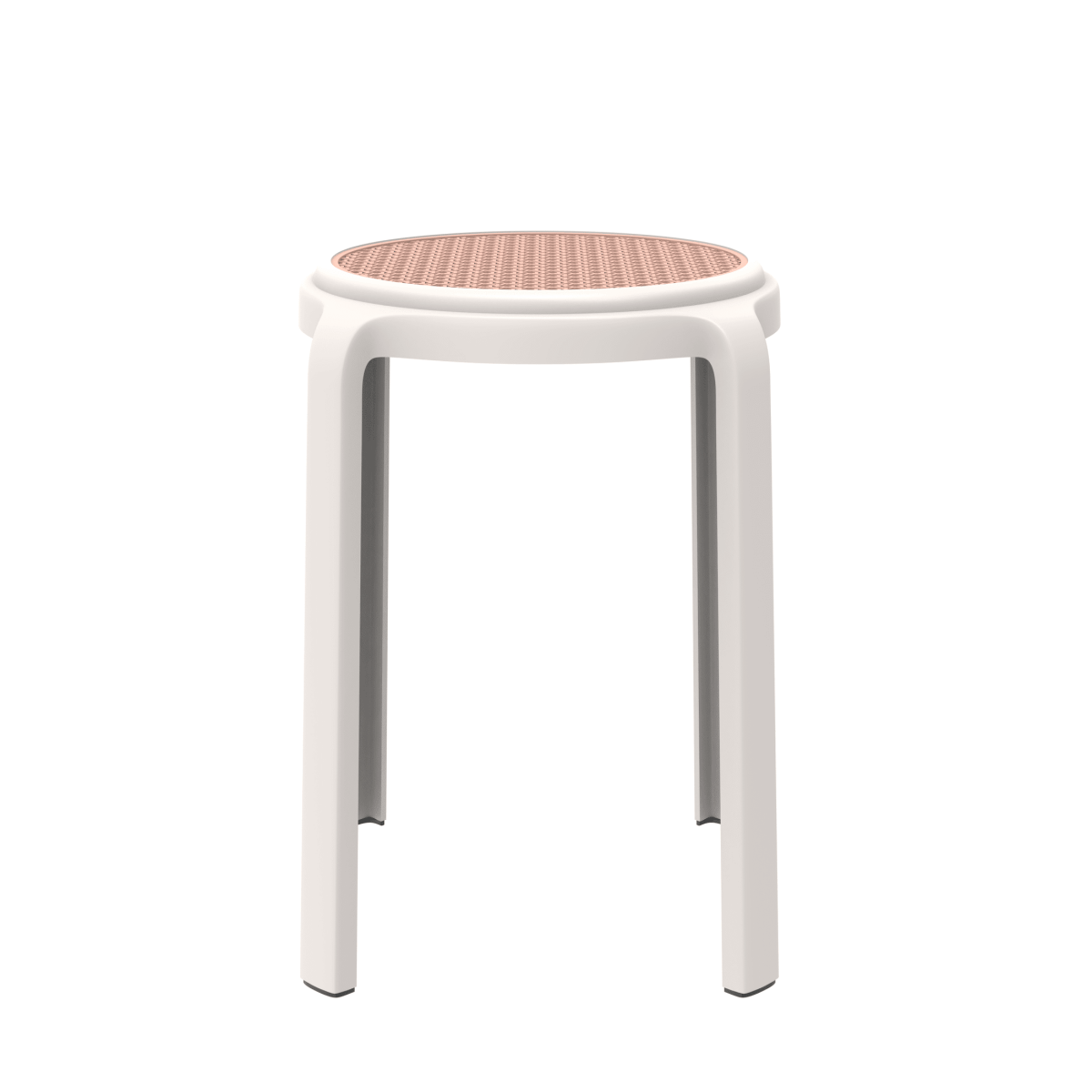 Tresse Mid - Century Modern Stackable Round Plastic Dining Stool for Kitchen and Dining Room