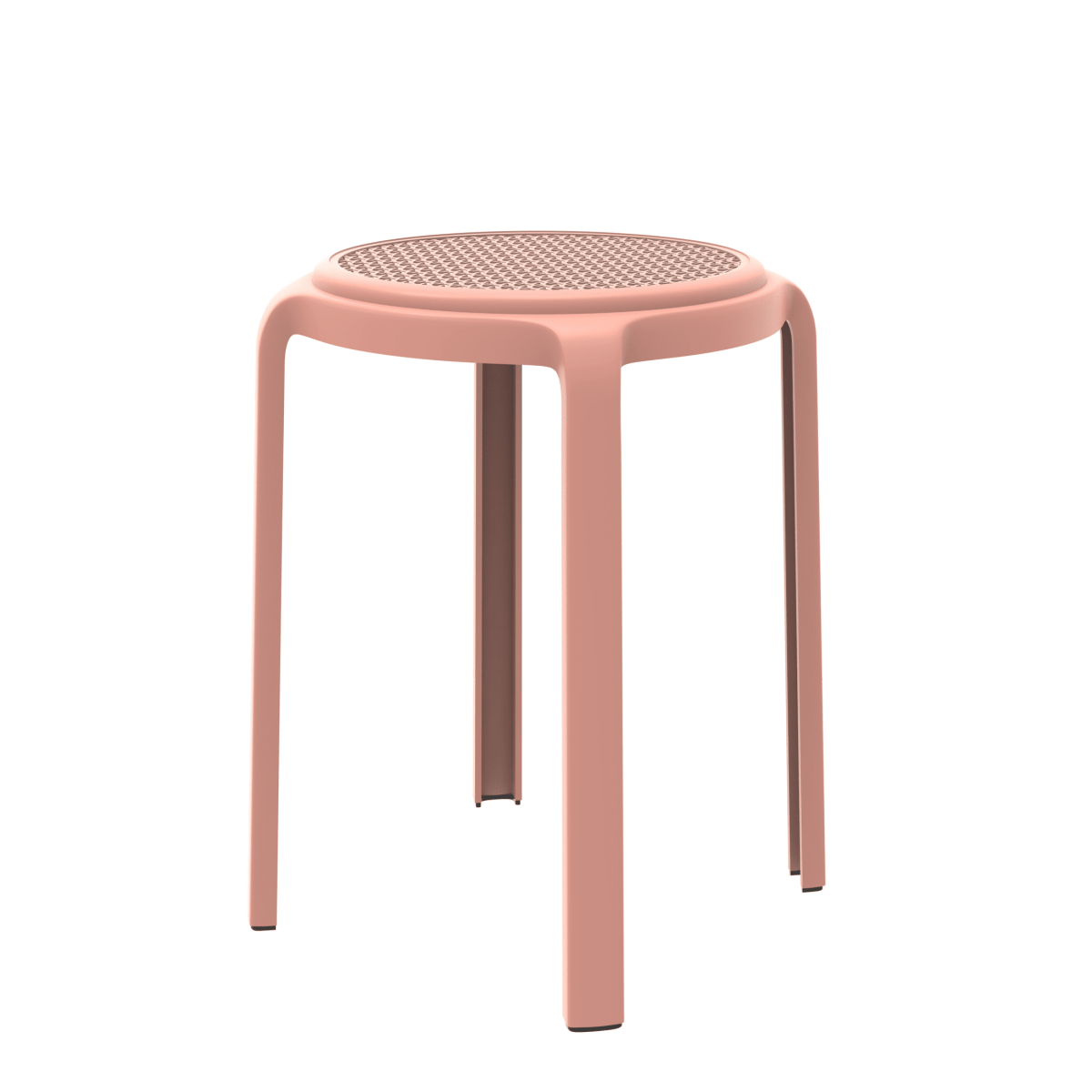 Tresse Mid - Century Modern Stackable Round Plastic Dining Stool for Kitchen and Dining Room