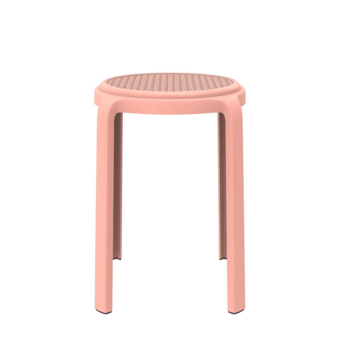 Tresse Mid - Century Modern Stackable Round Plastic Dining Stool for Kitchen and Dining Room
