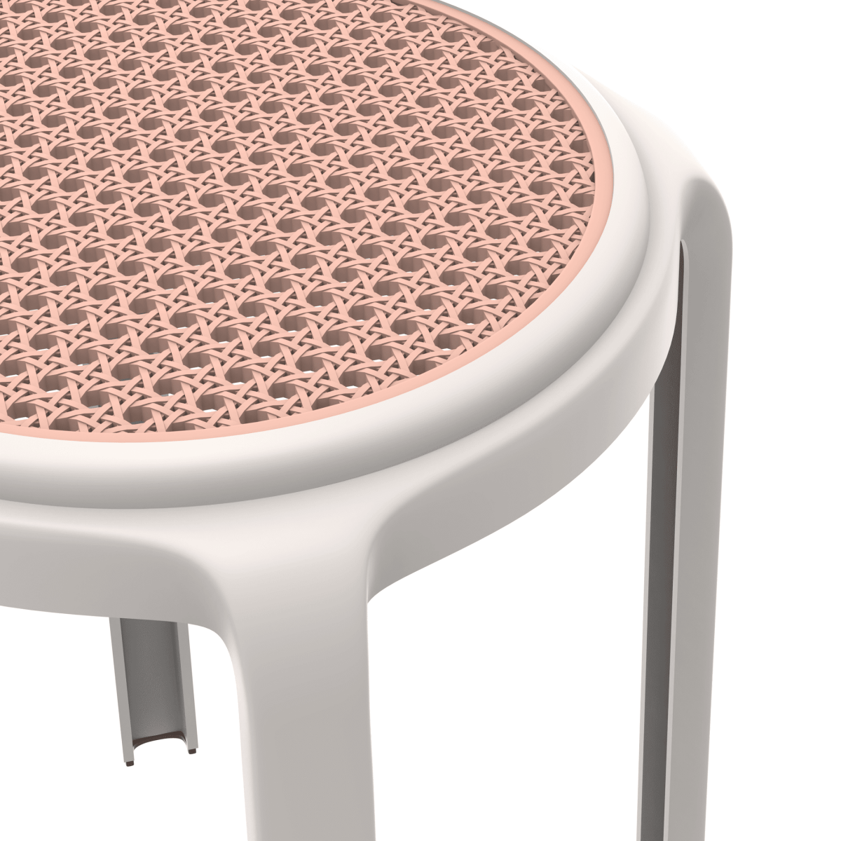 Tresse Mid - Century Modern Stackable Round Plastic Dining Stool for Kitchen and Dining Room