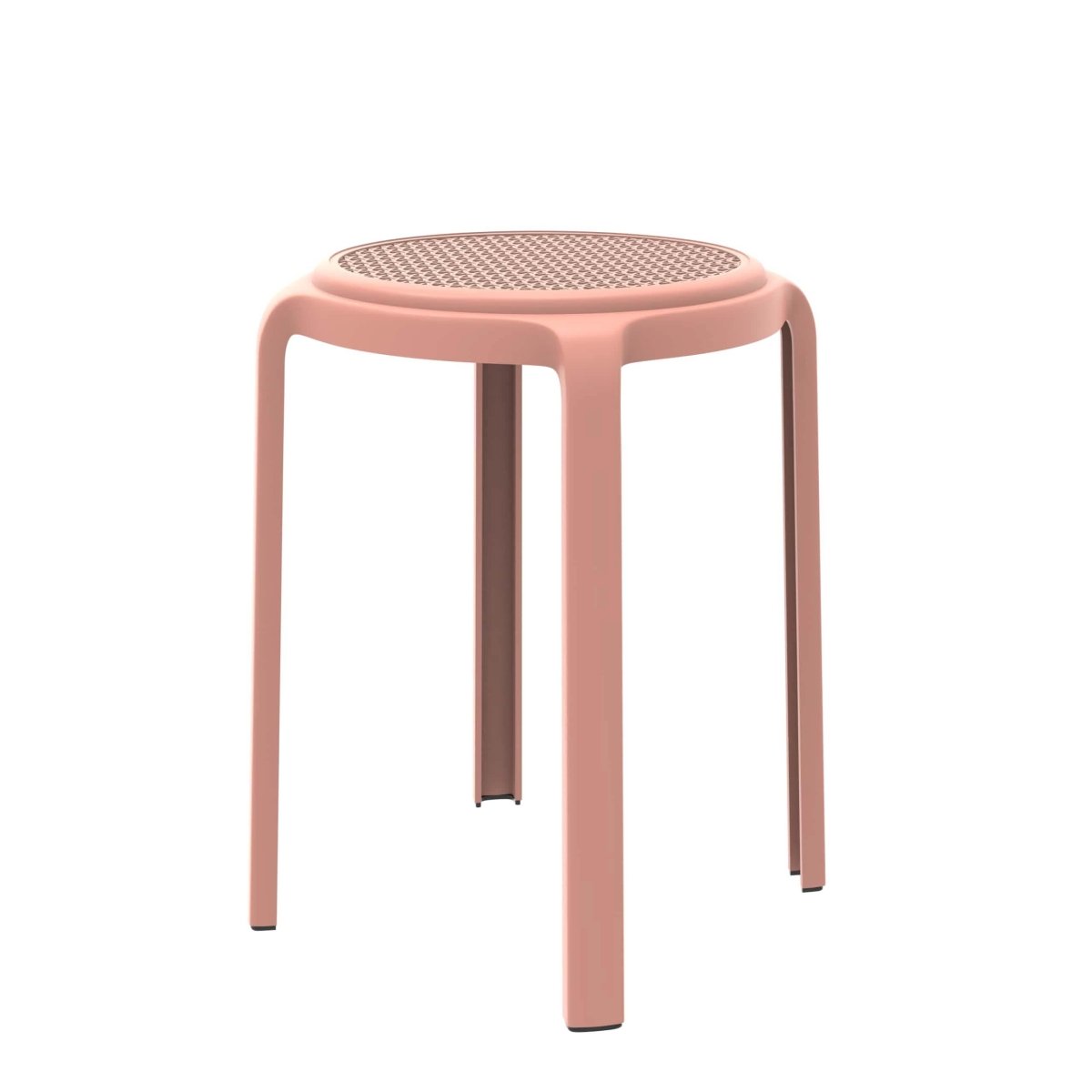 Tresse Mid - Century Modern Stackable Round Plastic Dining Stool for Kitchen and Dining Room
