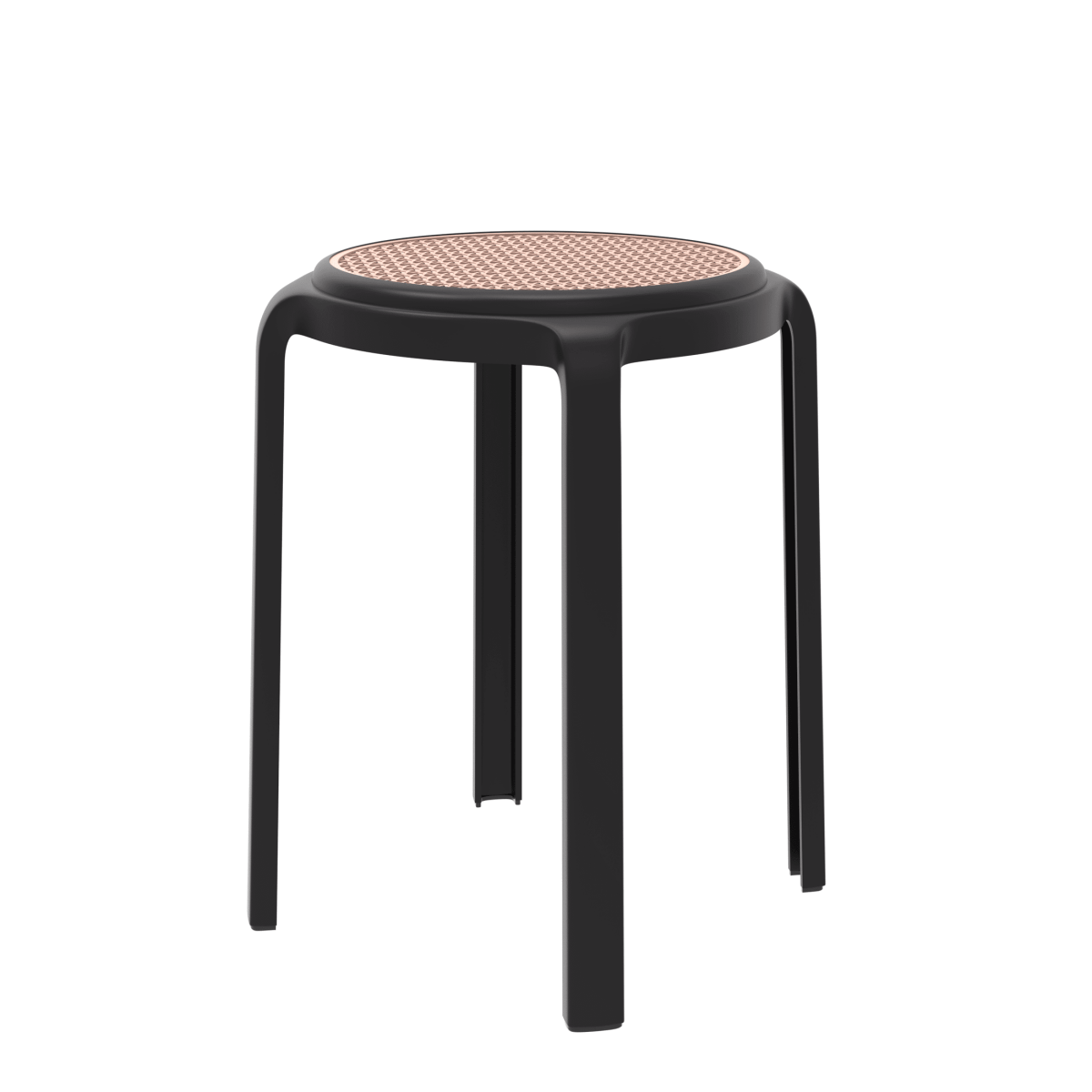Tresse Mid - Century Modern Stackable Round Plastic Dining Stool for Kitchen and Dining Room