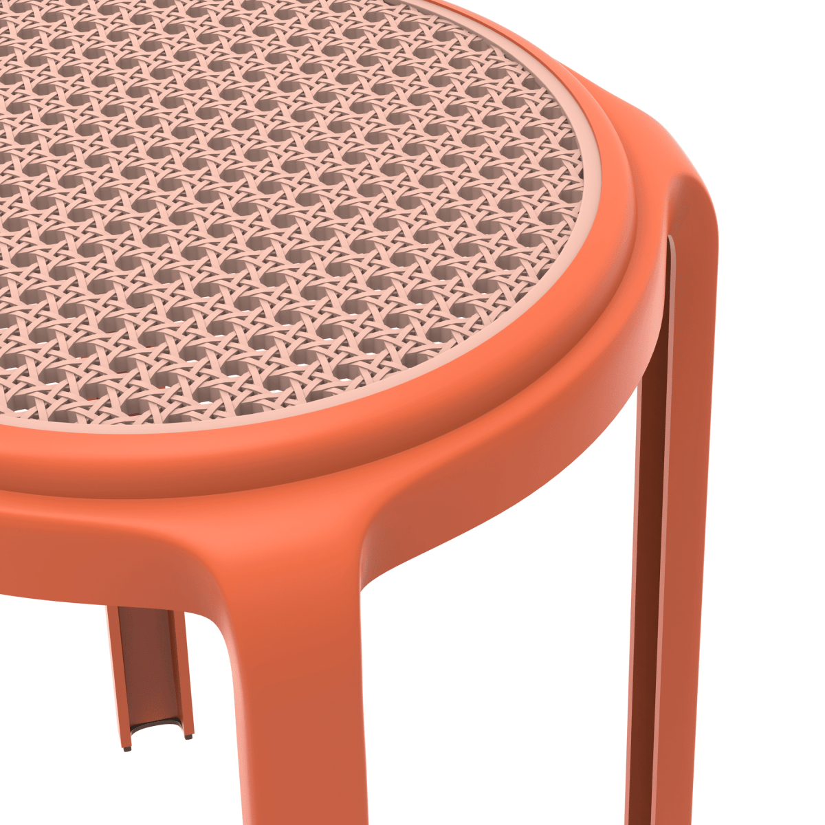 Tresse Mid - Century Modern Stackable Round Plastic Dining Stool for Kitchen and Dining Room