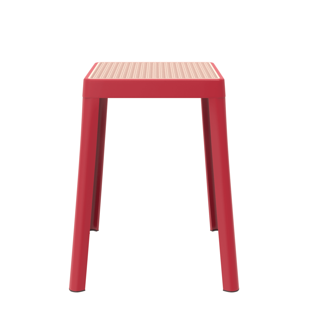 Tresse Mid - Century Modern Stackable Square Plastic Dining Stool with Wicker Top