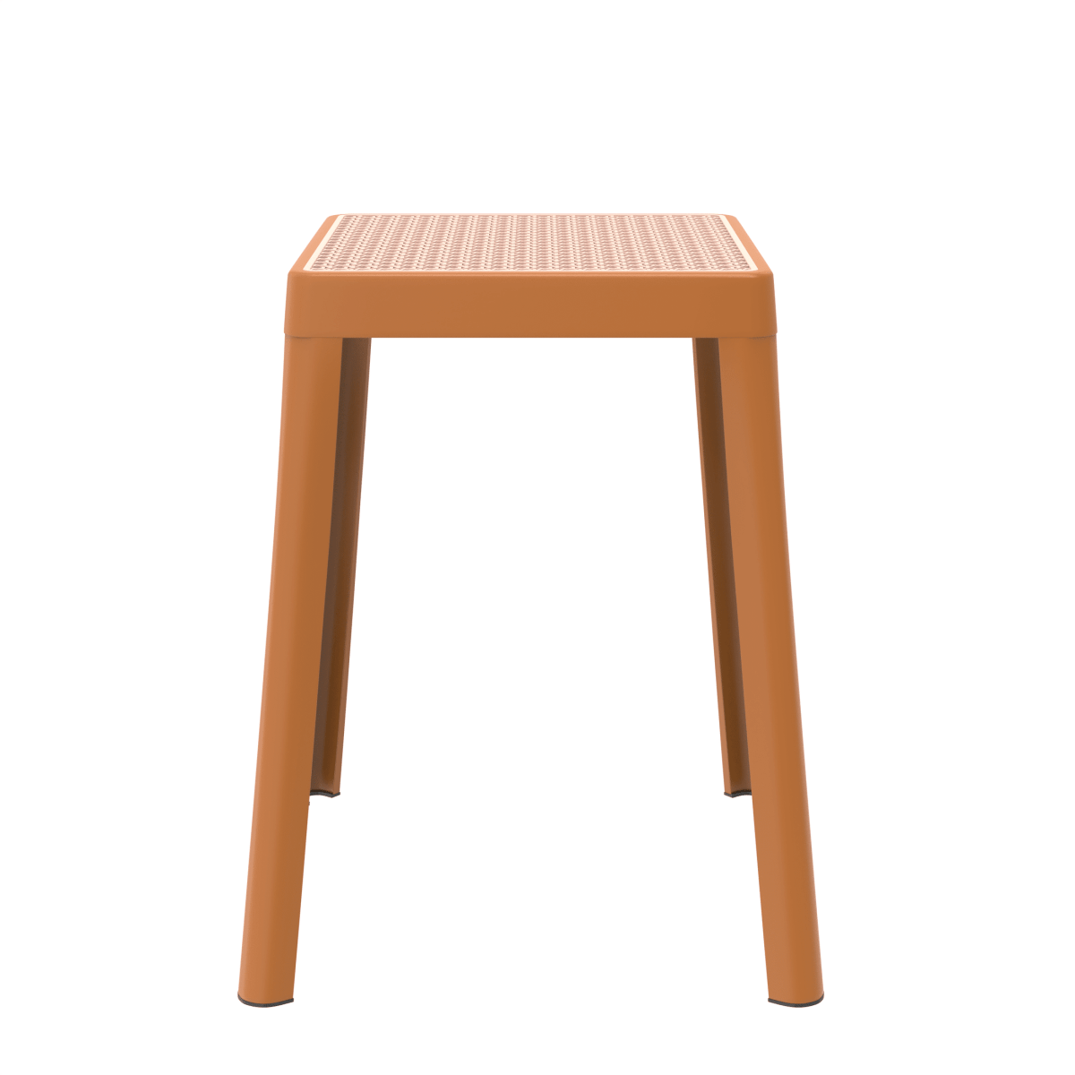 Tresse Mid - Century Modern Stackable Square Plastic Dining Stool with Wicker Top