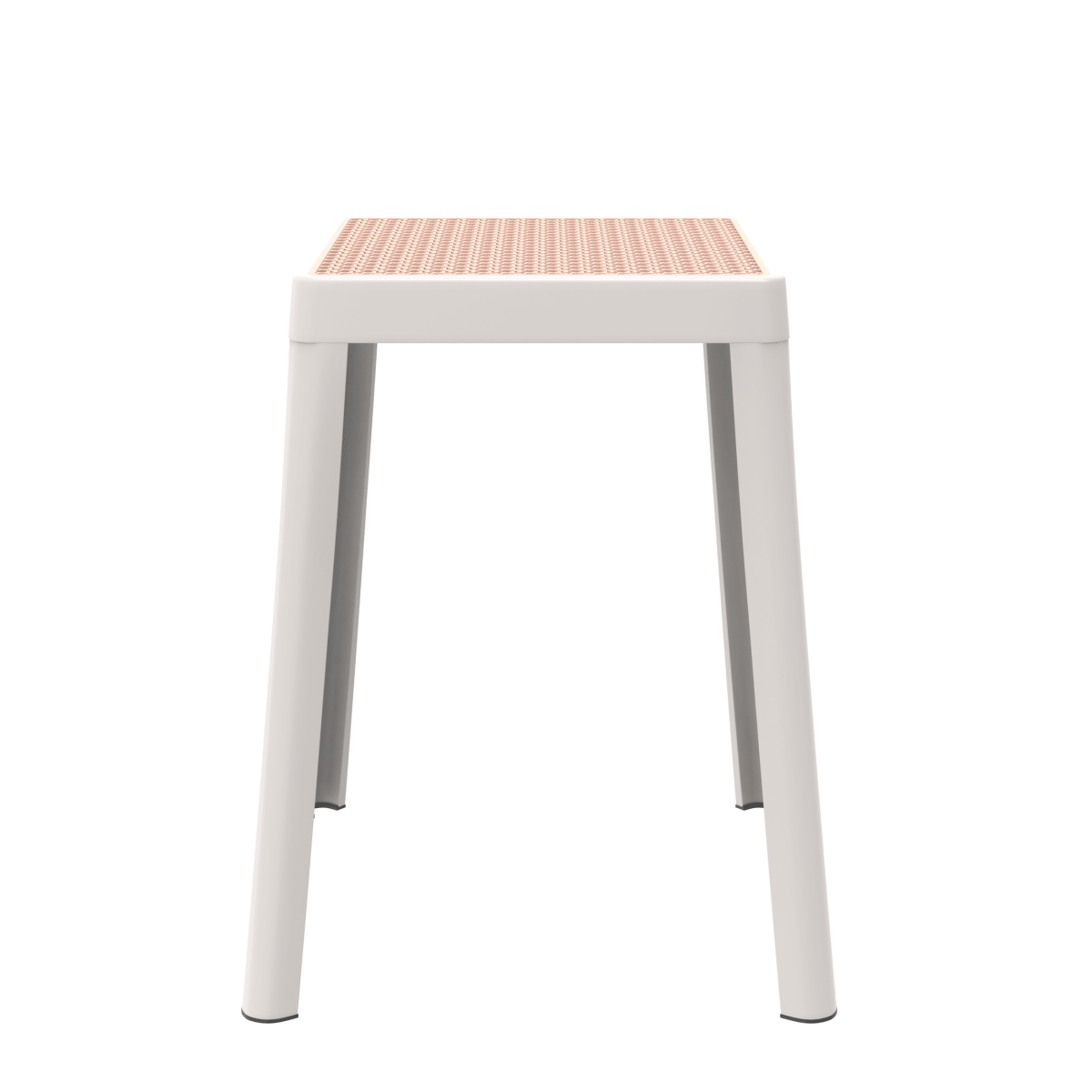 Tresse Mid - Century Modern Stackable Square Plastic Dining Stool with Wicker Top