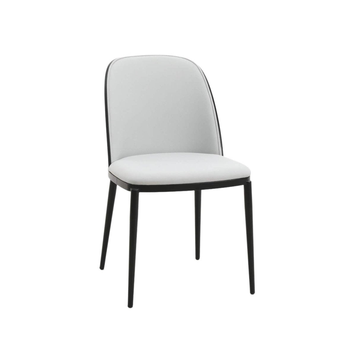 Tule 7-Piece Dining Set: Steel Frame, 6 Upholstered Chairs, 71'' Oval MDF Tabletop Black Platinum Blue Dining Set Leisuremod