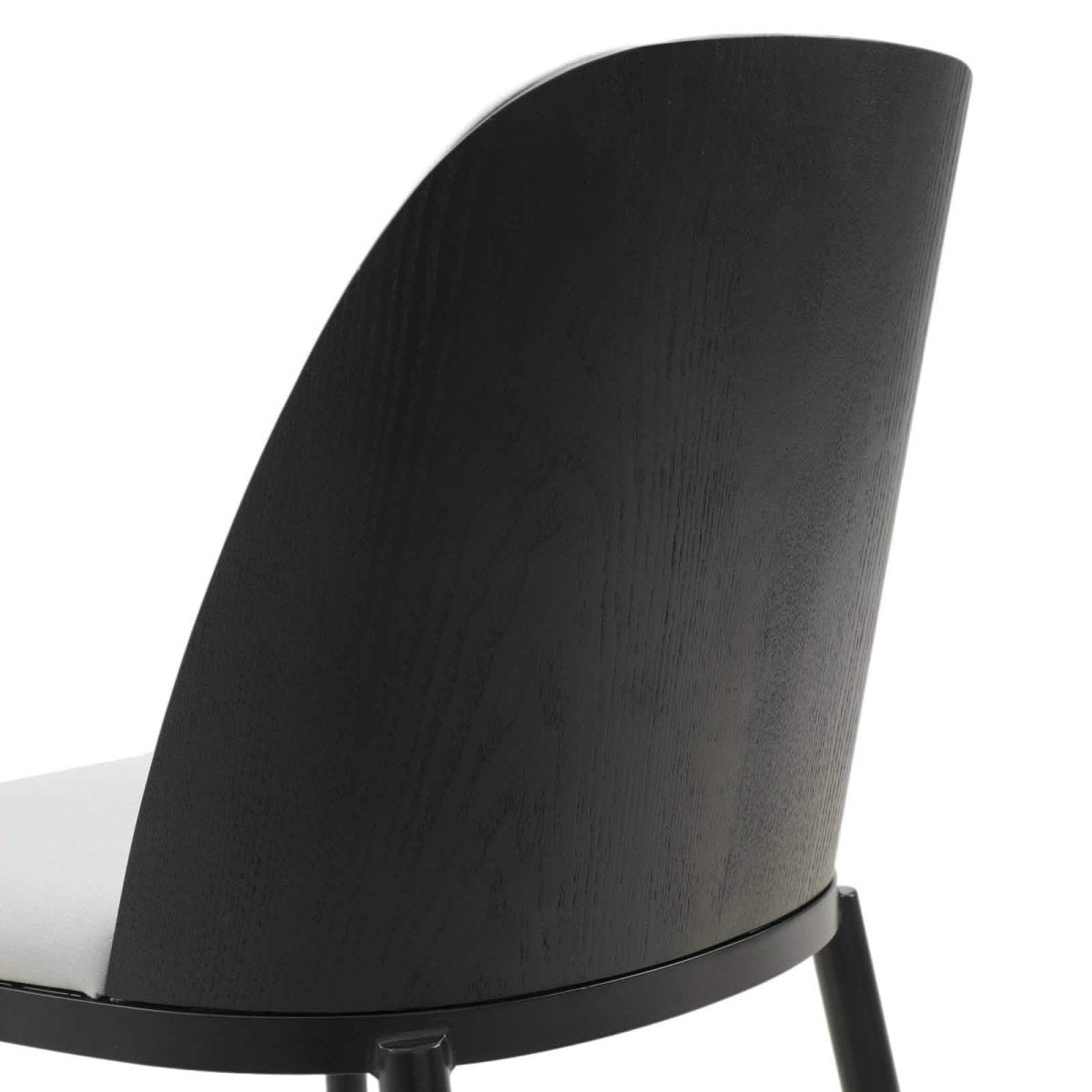 Tule 7-Piece Dining Set: Steel Frame, 6 Upholstered Chairs, 71'' Oval MDF Tabletop Black and White Dining Set Leisuremod