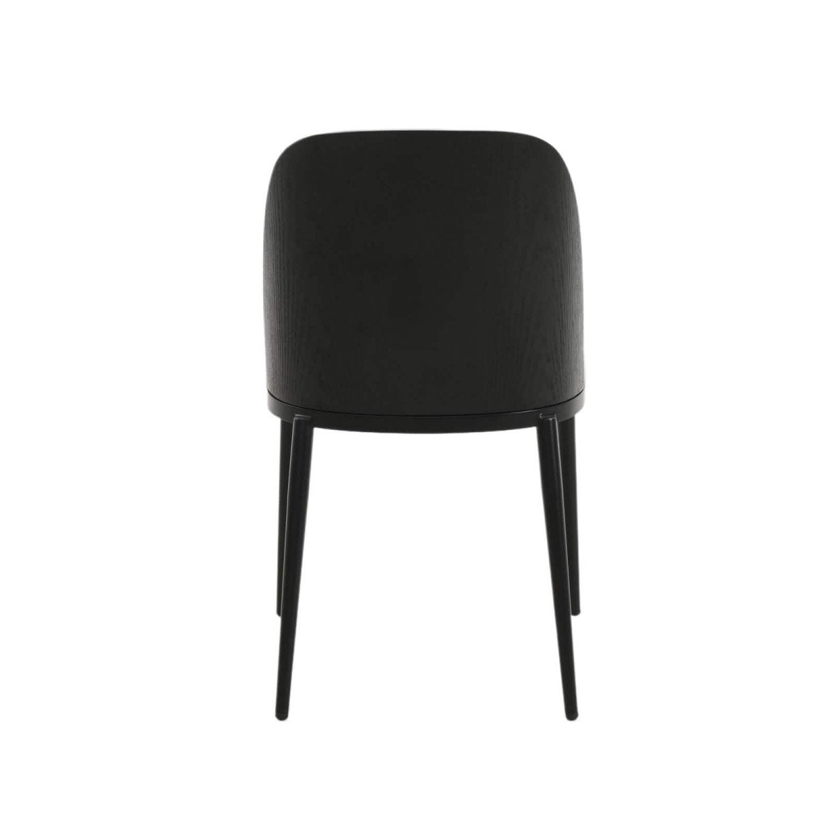 Tule 7-Piece Dining Set: Steel Frame, 6 Upholstered Chairs, 71'' Oval MDF Tabletop Black and White Dining Set Leisuremod