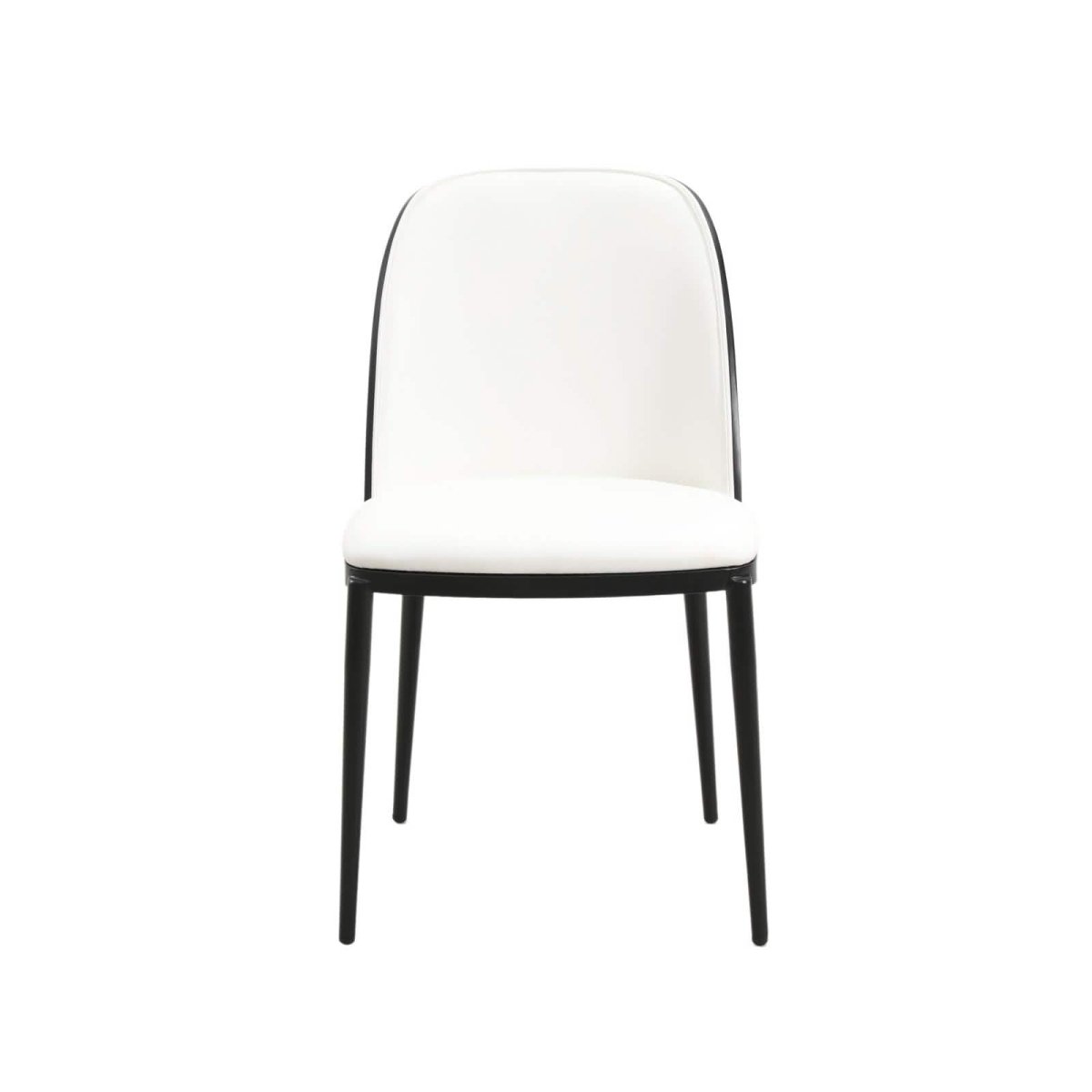 Tule 7-Piece Dining Set: Steel Frame, 6 Upholstered Chairs, 71'' Oval MDF Tabletop Black Platinum Blue Dining Set Leisuremod