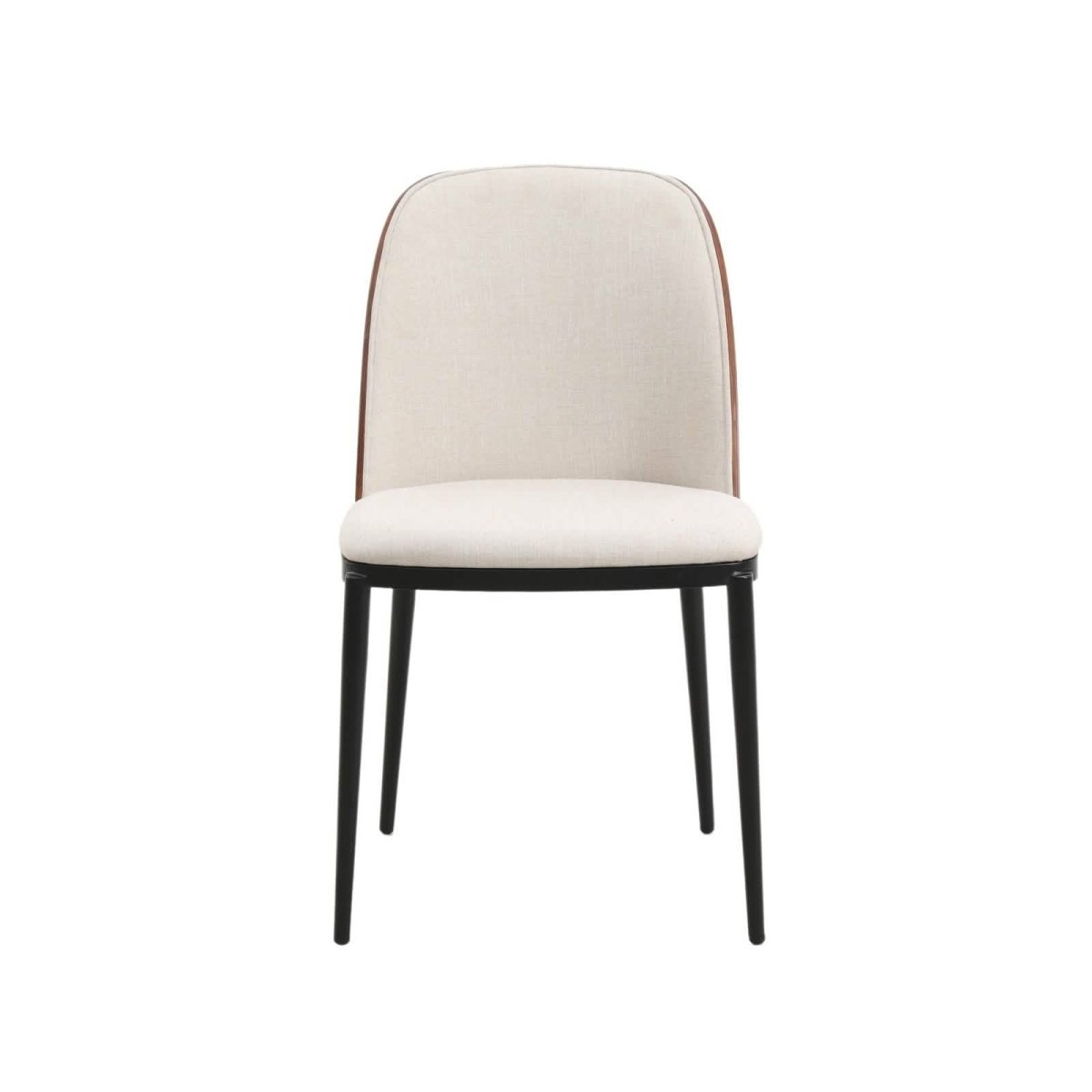 Tule 7-Piece Dining Set: Steel Frame, 6 Upholstered Chairs, 71'' Oval MDF Tabletop Black Platinum Blue Dining Set Leisuremod