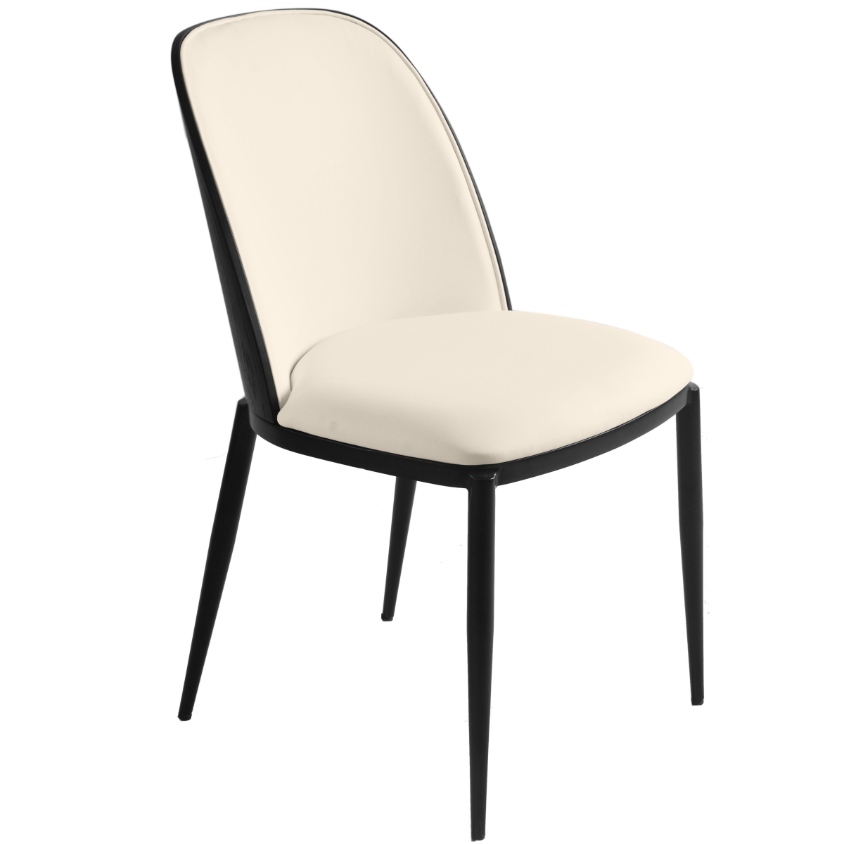 Tule Dining Side Chair with Upholstered Seat and Powder - Coated Steel Frame