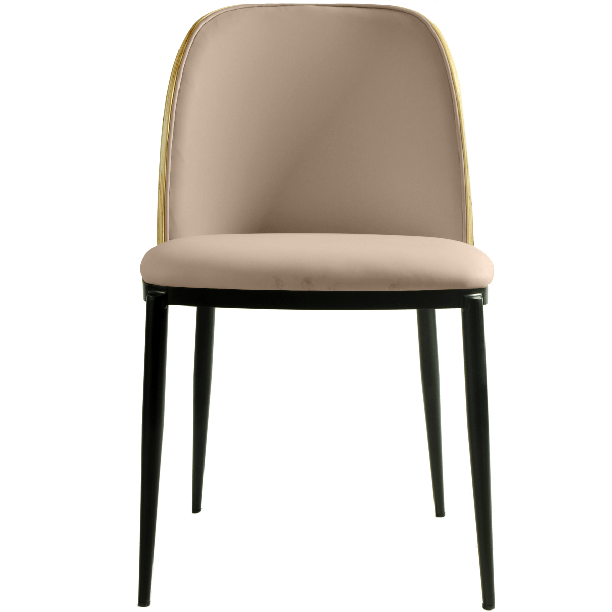 Tule Dining Side Chair with Upholstered Seat and Powder - Coated Steel Frame