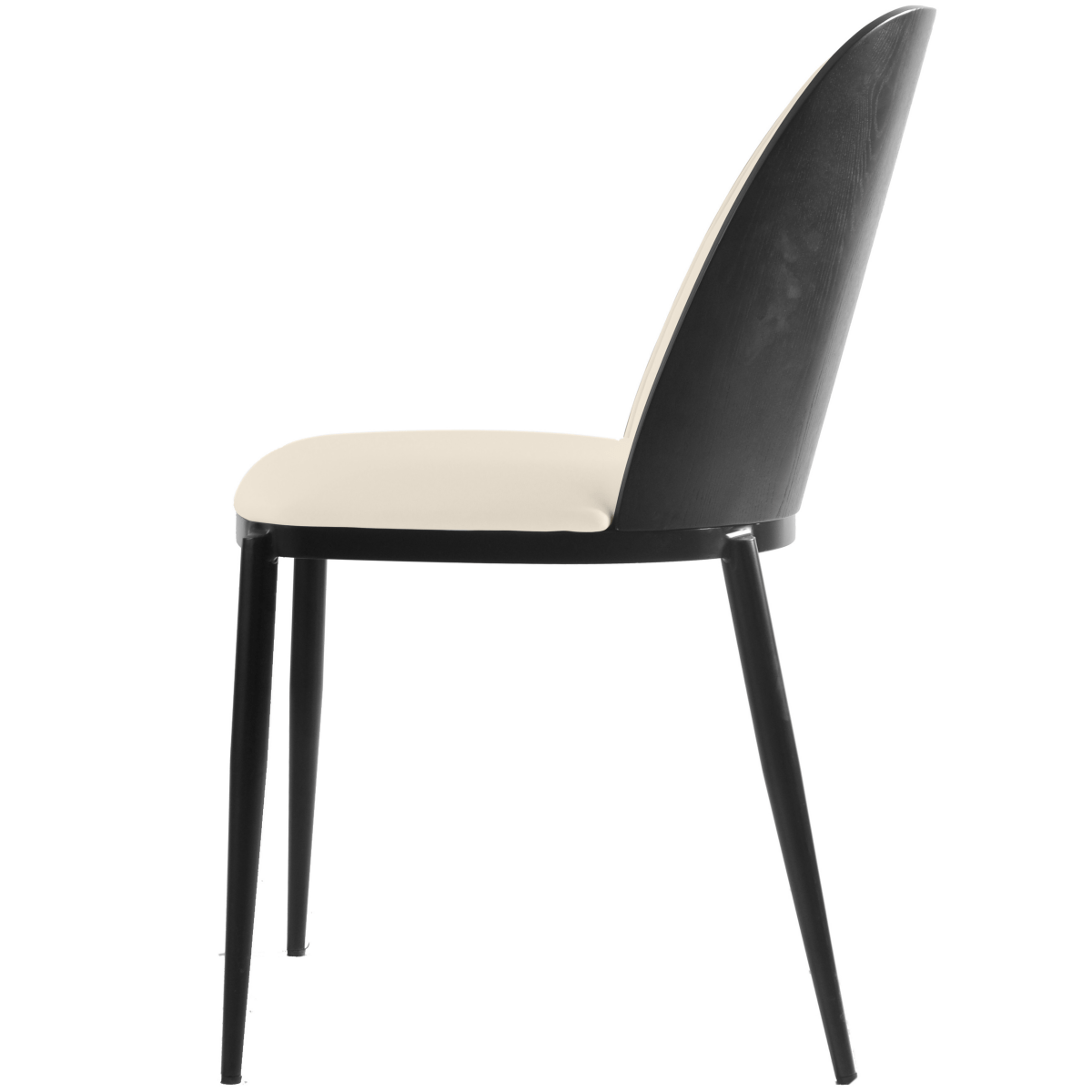 Tule Dining Side Chair with Upholstered Seat and Powder - Coated Steel Frame