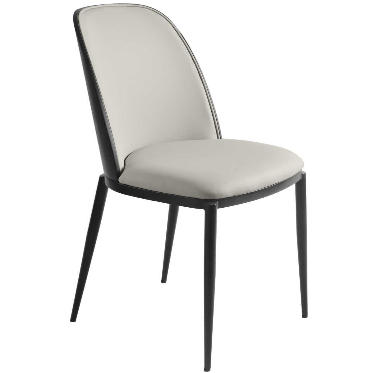 Tule Dining Side Chair with Upholstered Seat and Powder - Coated Steel Frame