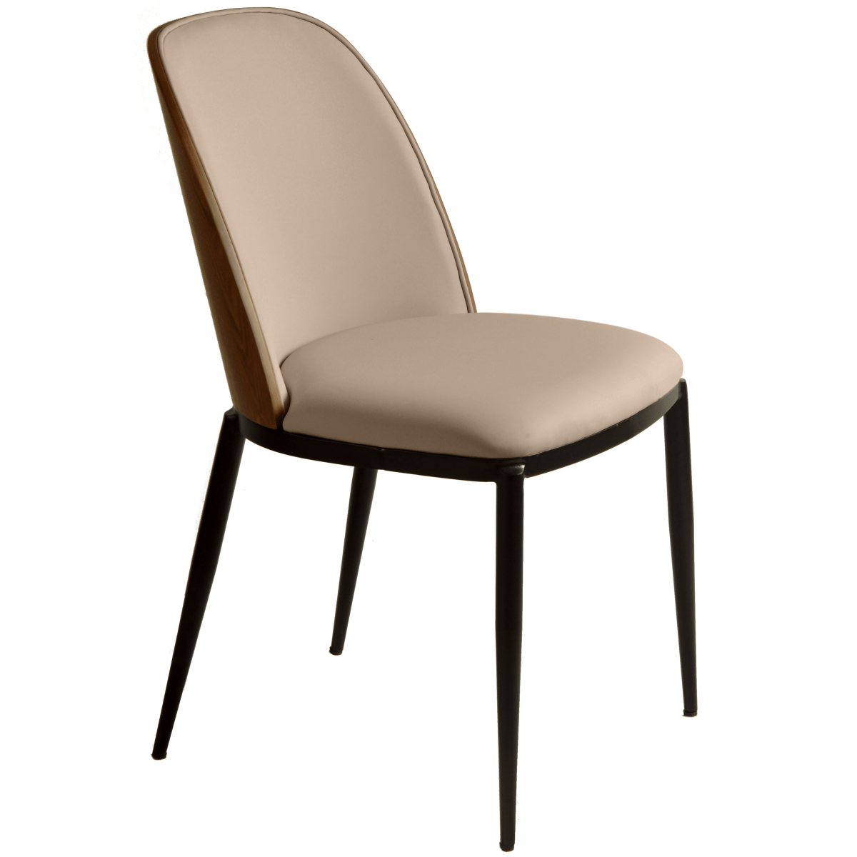 Tule Dining Side Chair with Upholstered Seat and Powder - Coated Steel Frame