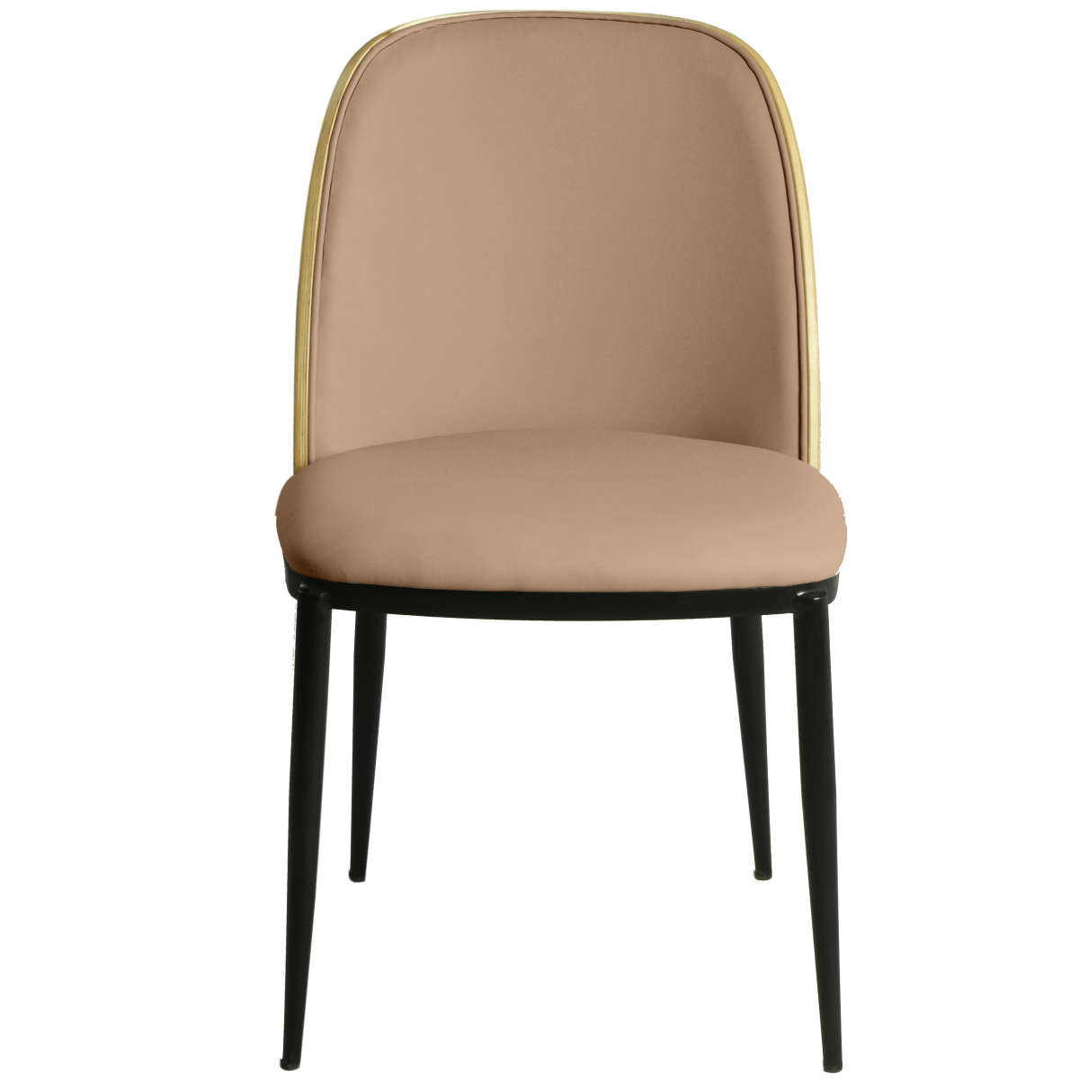 Tule Dining Side Chair with Upholstered Seat and Powder - Coated Steel Frame