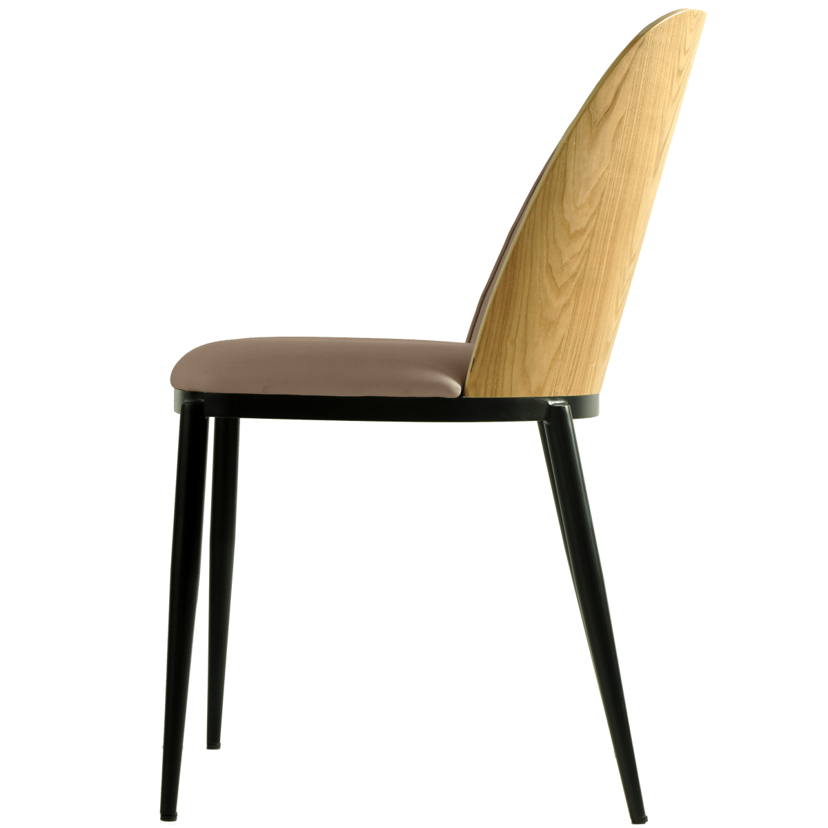 Tule Dining Side Chair with Upholstered Seat and Powder - Coated Steel Frame