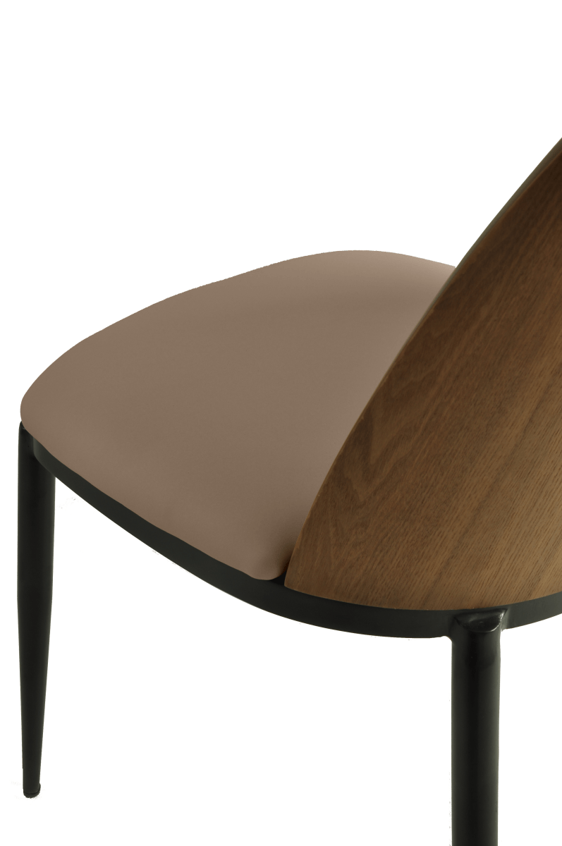 Tule Dining Side Chair with Upholstered Seat and Powder - Coated Steel Frame