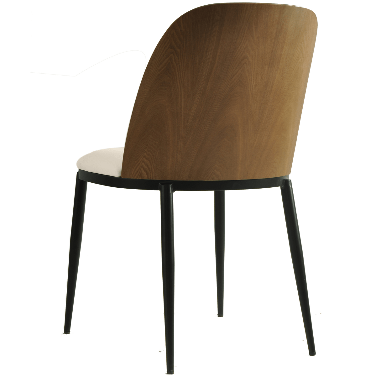 Tule Dining Side Chair with Upholstered Seat and Powder - Coated Steel Frame