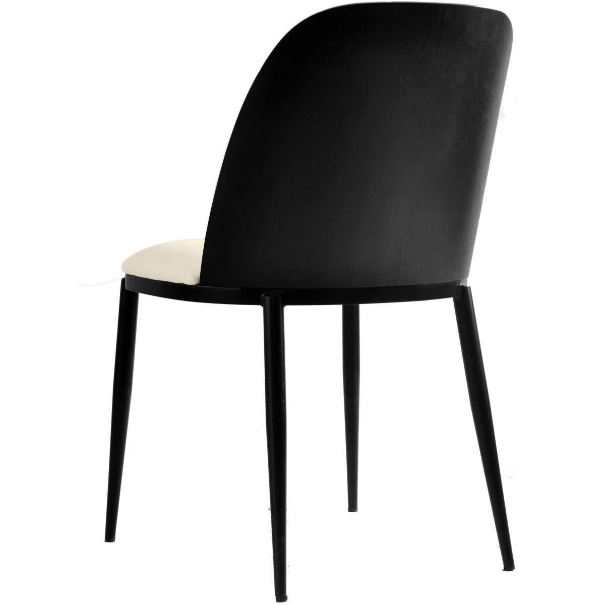 Tule Dining Side Chair with Upholstered Seat and Powder - Coated Steel Frame
