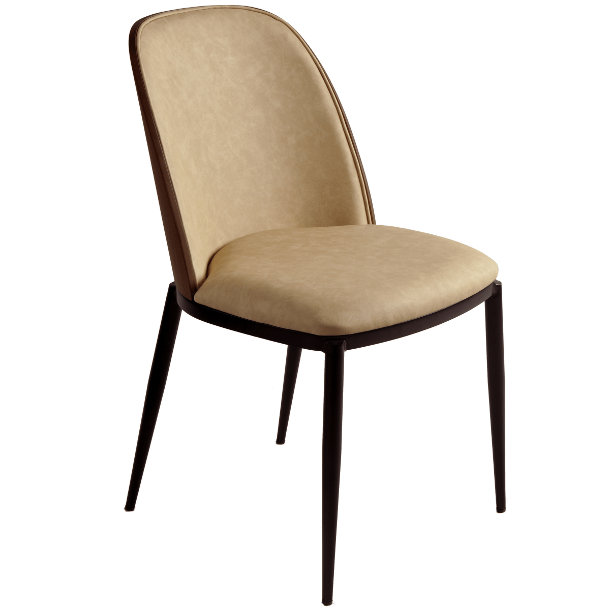 Tule Dining Side Chair with Upholstered Seat and Powder - Coated Steel Frame