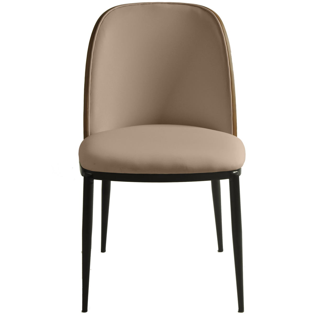 Tule Dining Side Chair with Upholstered Seat and Powder - Coated Steel Frame