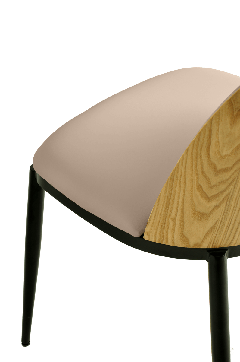 Tule Dining Side Chair with Upholstered Seat and Powder - Coated Steel Frame