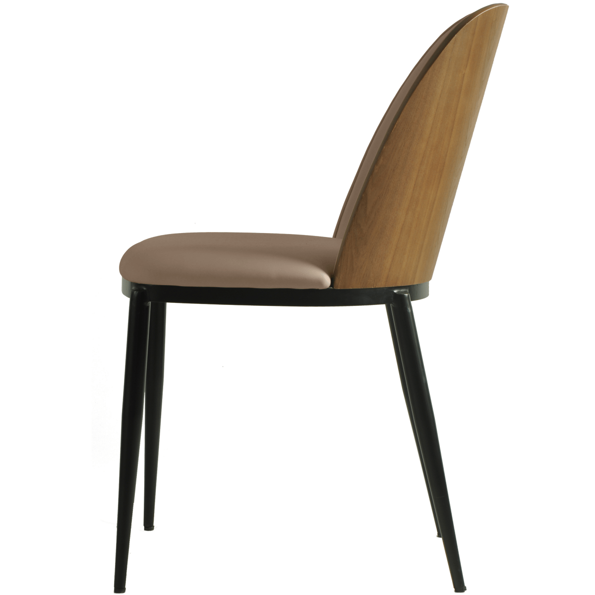 Tule Dining Side Chair with Upholstered Seat and Powder - Coated Steel Frame
