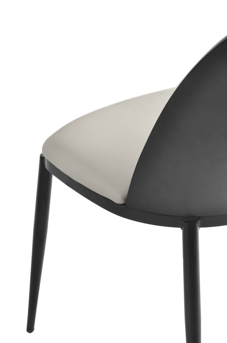 Tule Dining Side Chair with Upholstered Seat and Powder - Coated Steel Frame