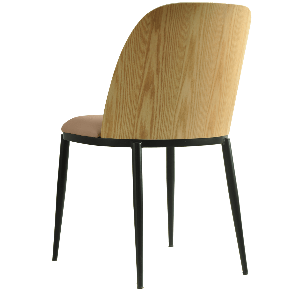 Tule Dining Side Chair with Upholstered Seat and Powder - Coated Steel Frame