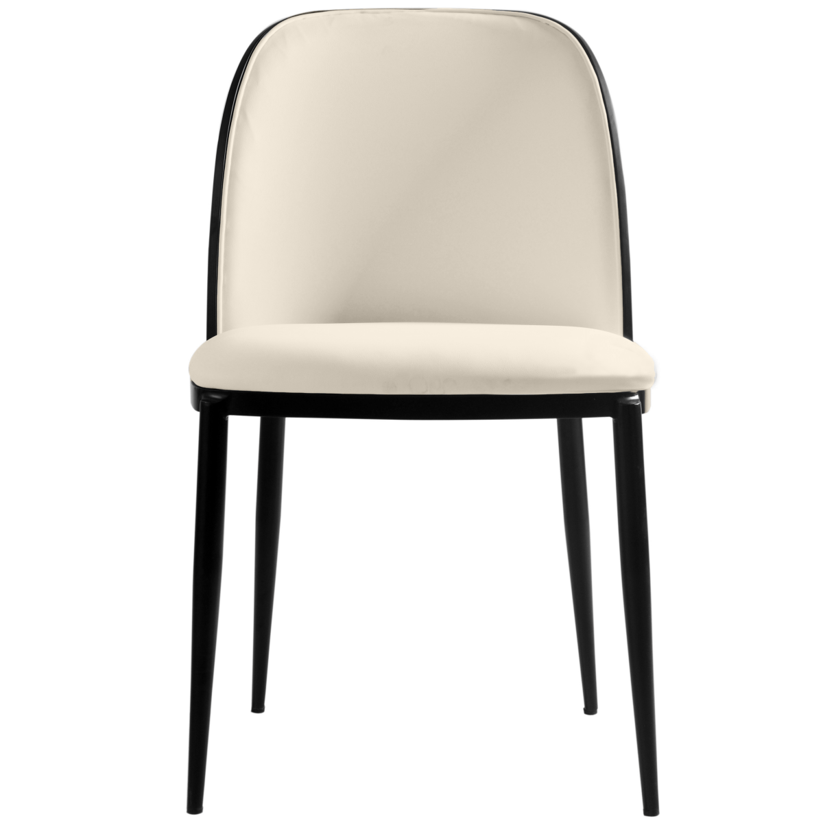 Tule Dining Side Chair with Upholstered Seat and Powder - Coated Steel Frame