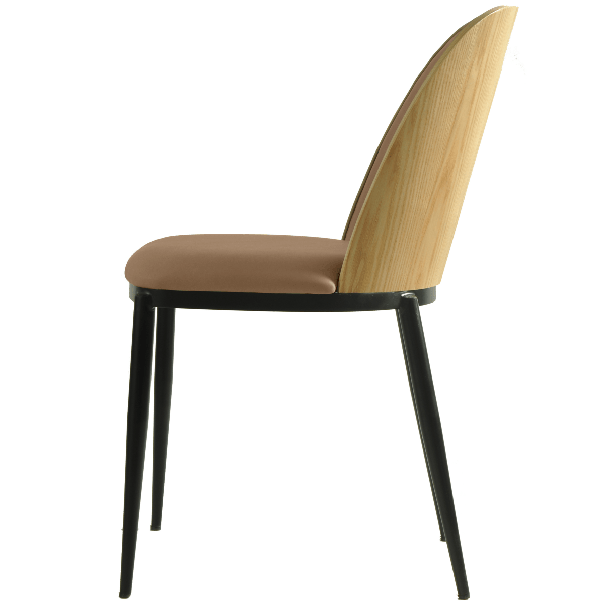 Tule Dining Side Chair with Upholstered Seat and Powder - Coated Steel Frame
