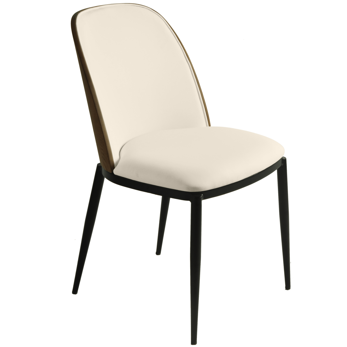 Tule Dining Side Chair with Upholstered Seat and Powder - Coated Steel Frame