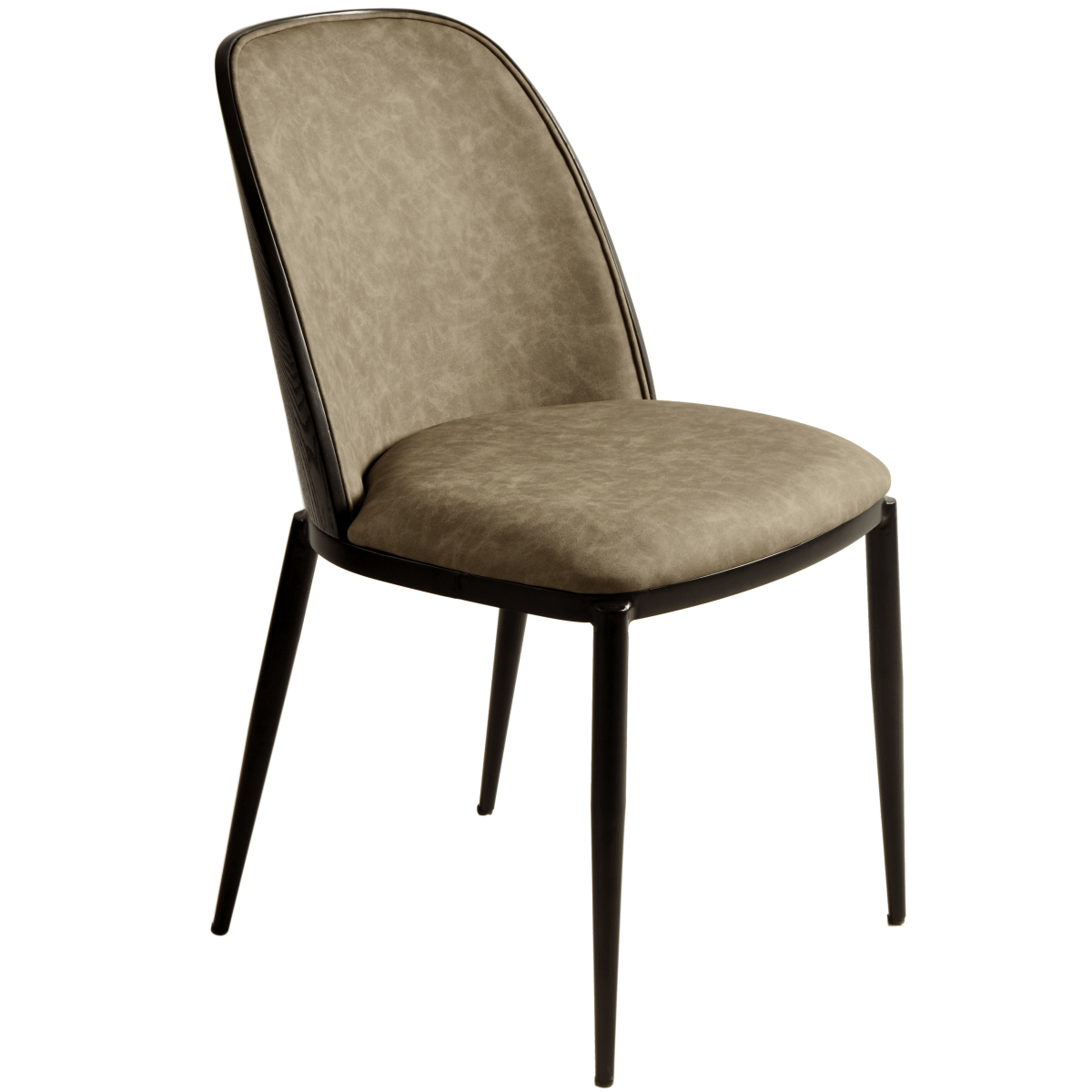 Tule Dining Side Chair with Upholstered Seat and Powder - Coated Steel Frame