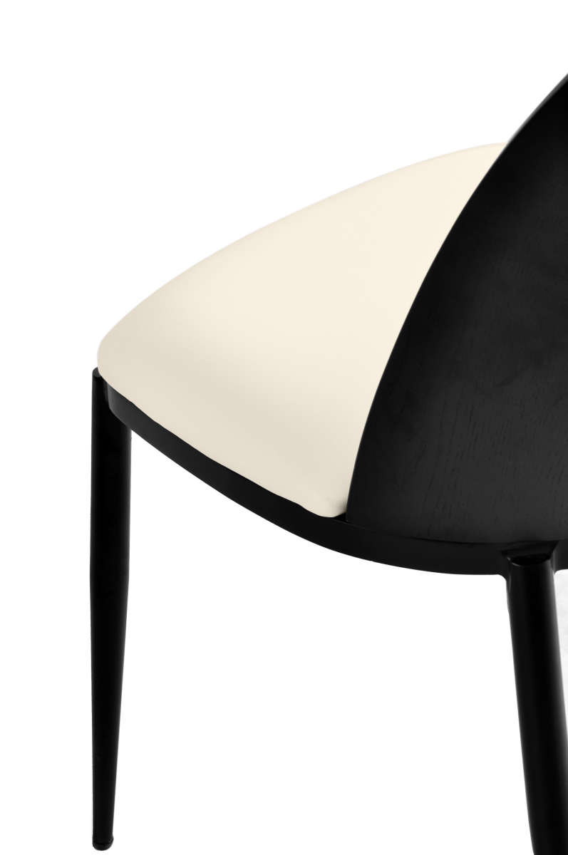 Tule Dining Side Chair with Upholstered Seat and Powder - Coated Steel Frame