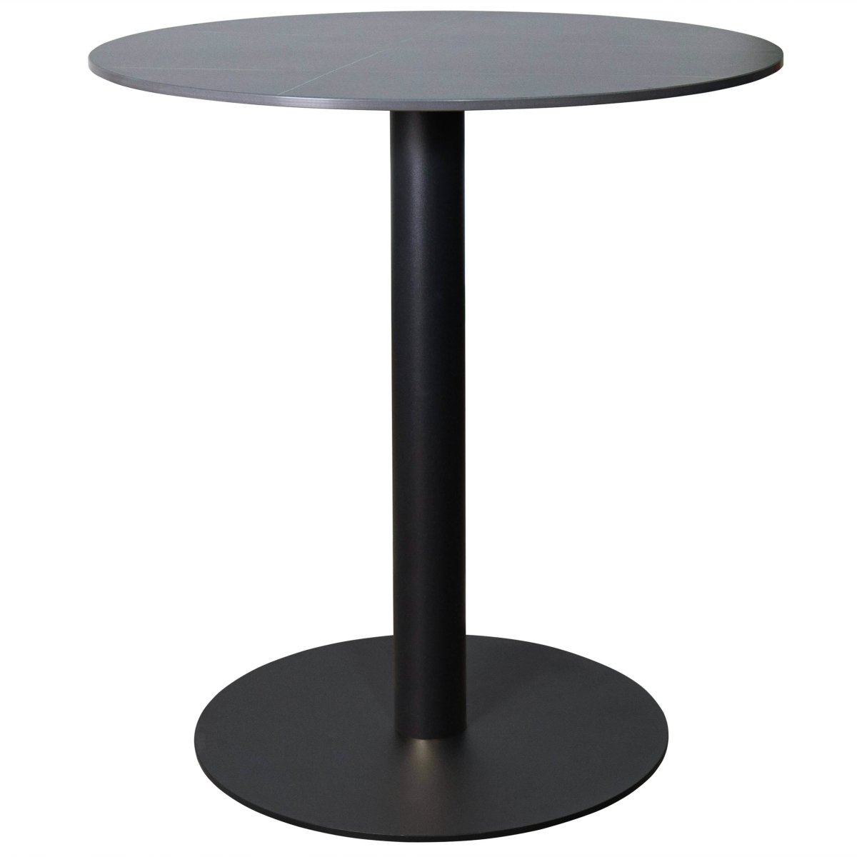 Vail Collection Dining Table Black/Gold Base With 27"/36" Round Stone Top