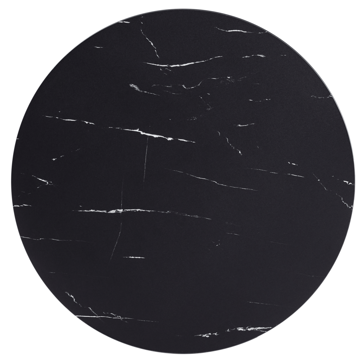 Vail Collection Dining Table Black/Gold Base With 27"/36" Round Stone Top