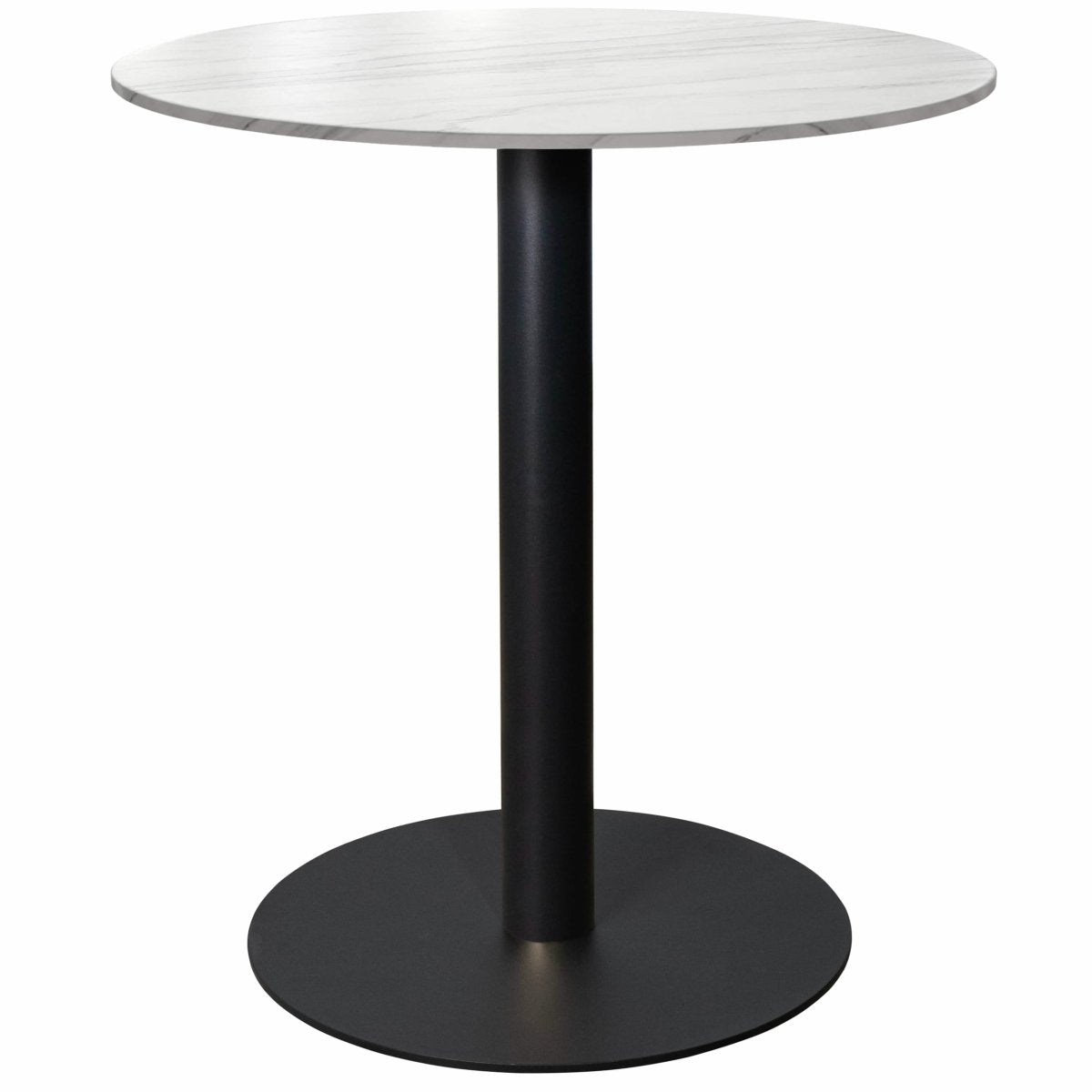 Vail Collection Dining Table Black/Gold Base With 27"/36" Round Stone Top