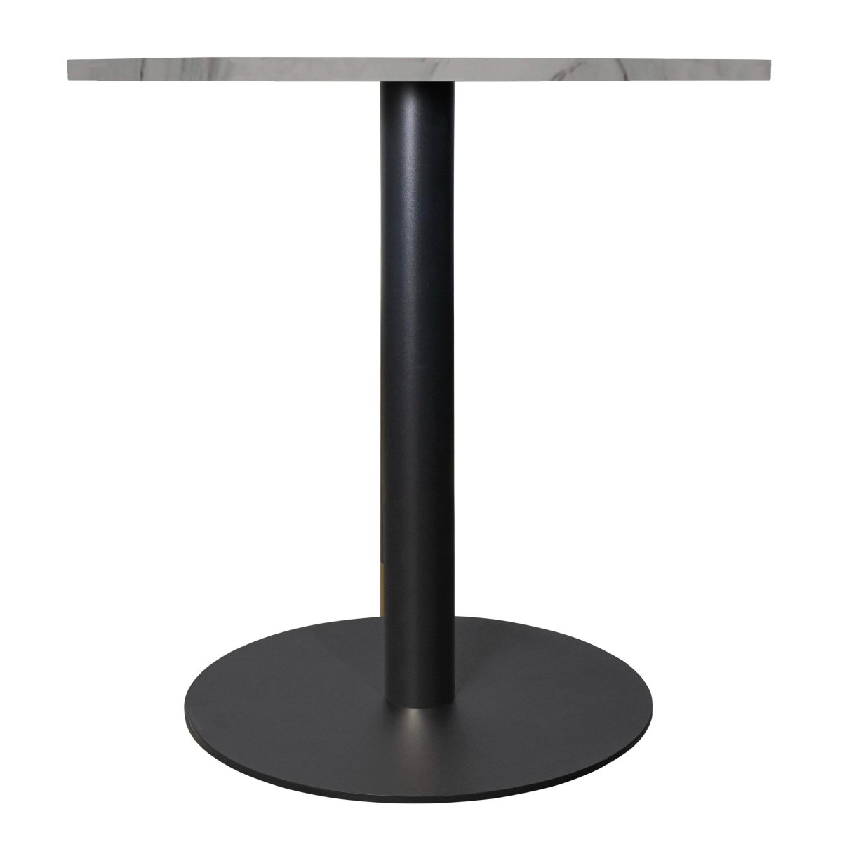 Vail Collection Dining Table Black/Gold Base With 27"/36" Round Stone Top