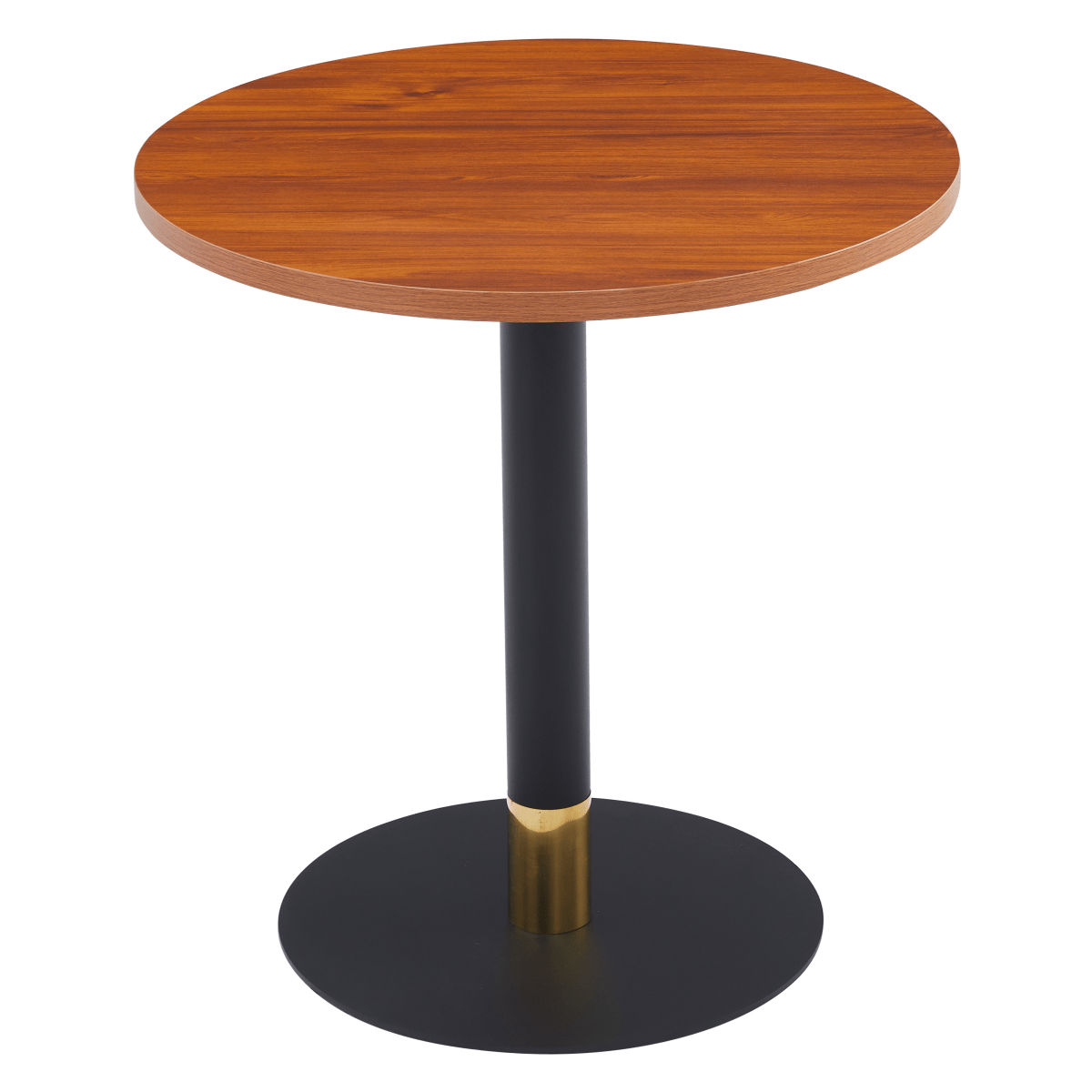 Vail Collection Dining Table Black/Gold Round Base With 27"/36" Round Sintered Stone and MDF Wood Top
