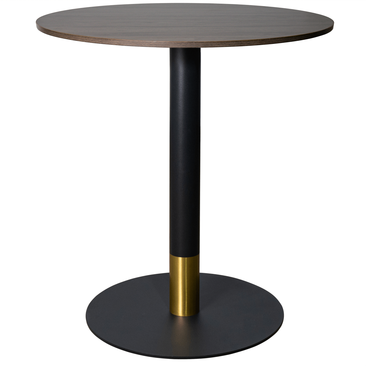 Vail Collection Dining Table Black/Gold Round Base With 27"/36" Round Sintered Stone and MDF Wood Top