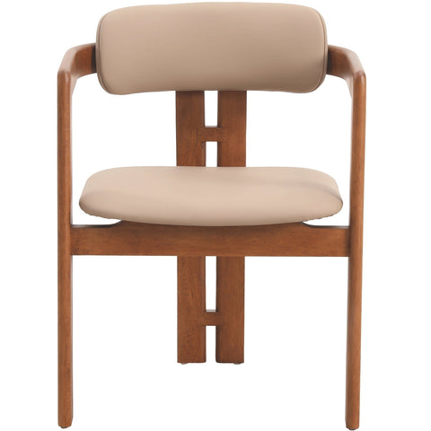 Velo Series Dining Chair with Upholstered Leather and Rubberwood Legs