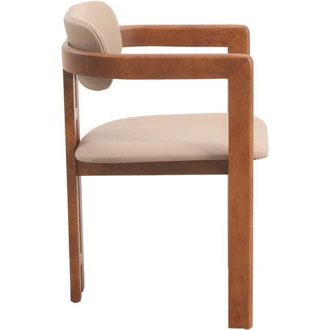 Velo Series Dining Chair with Upholstered Leather and Rubberwood Legs