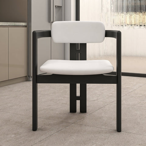 Velo Series Dining Chair with Upholstered Leather and Rubberwood Legs