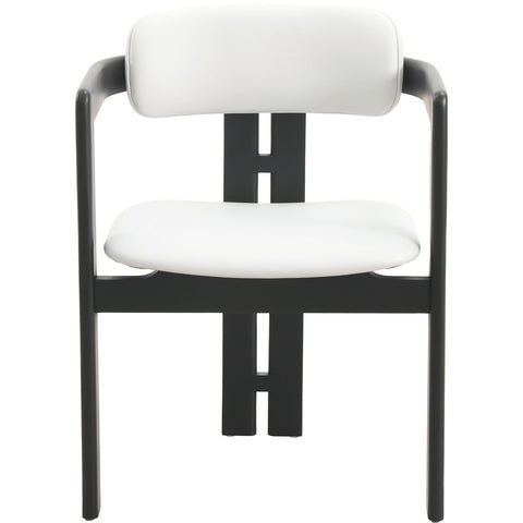 Velo Series Dining Chair with Upholstered Leather and Rubberwood Legs