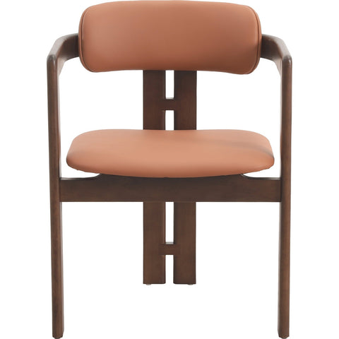 Velo Series Dining Chair with Upholstered Leather and Rubberwood Legs