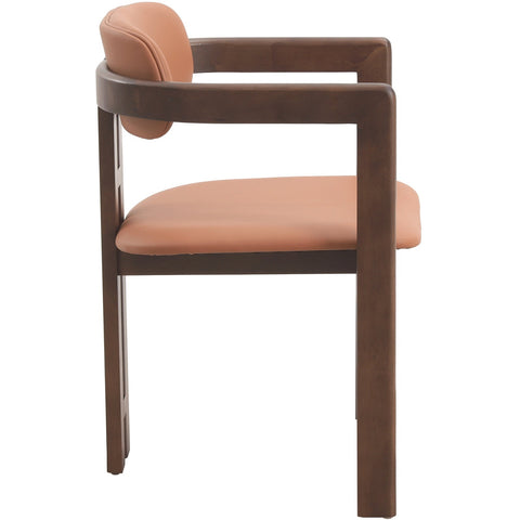 Velo Series Dining Chair with Upholstered Leather and Rubberwood Legs