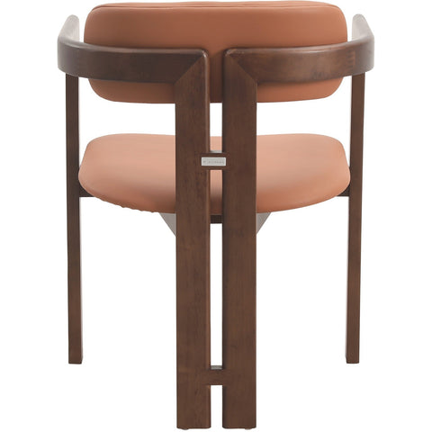 Velo Series Dining Chair with Upholstered Leather and Rubberwood Legs